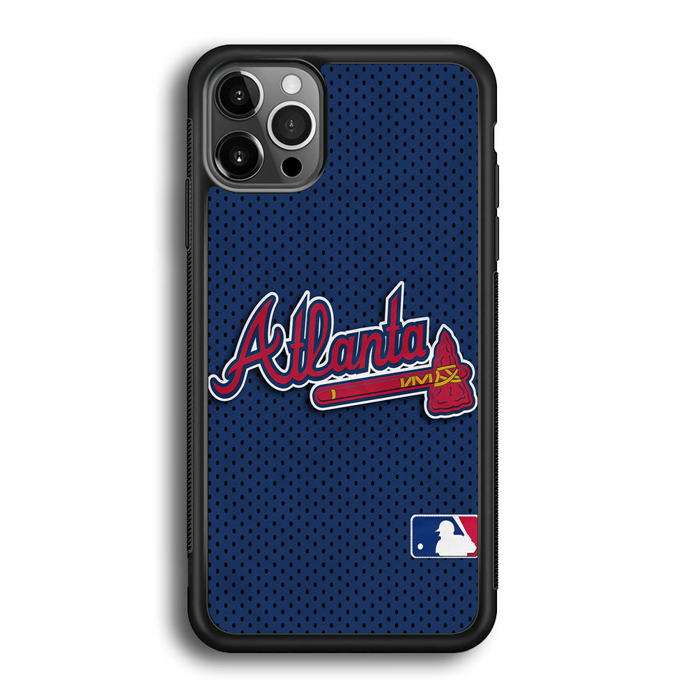 Baseball Atlanta Braves MLB 002 iPhone 12 Pro Case-Phone Case-Rubber Black (2D Case)-Altracase