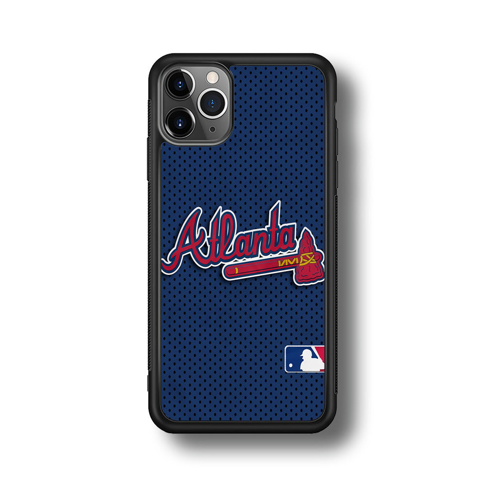 Baseball Atlanta Braves MLB 002 iPhone 11 Pro Case-Phone Case-Rubber Black (2D Case)-Altracase