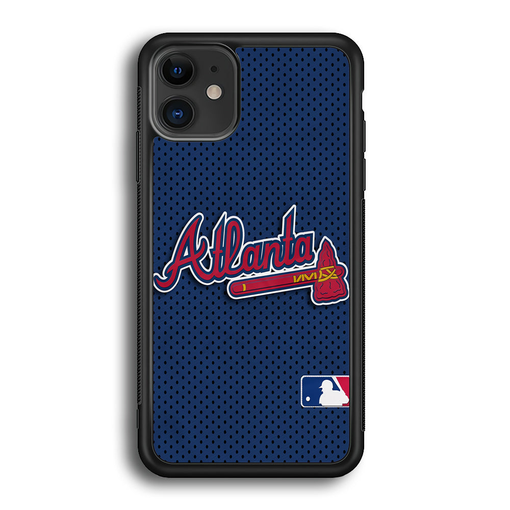 Baseball Atlanta Braves MLB 002 iPhone 12 Mini Case-Phone Case-Rubber Black (2D Case)-Altracase