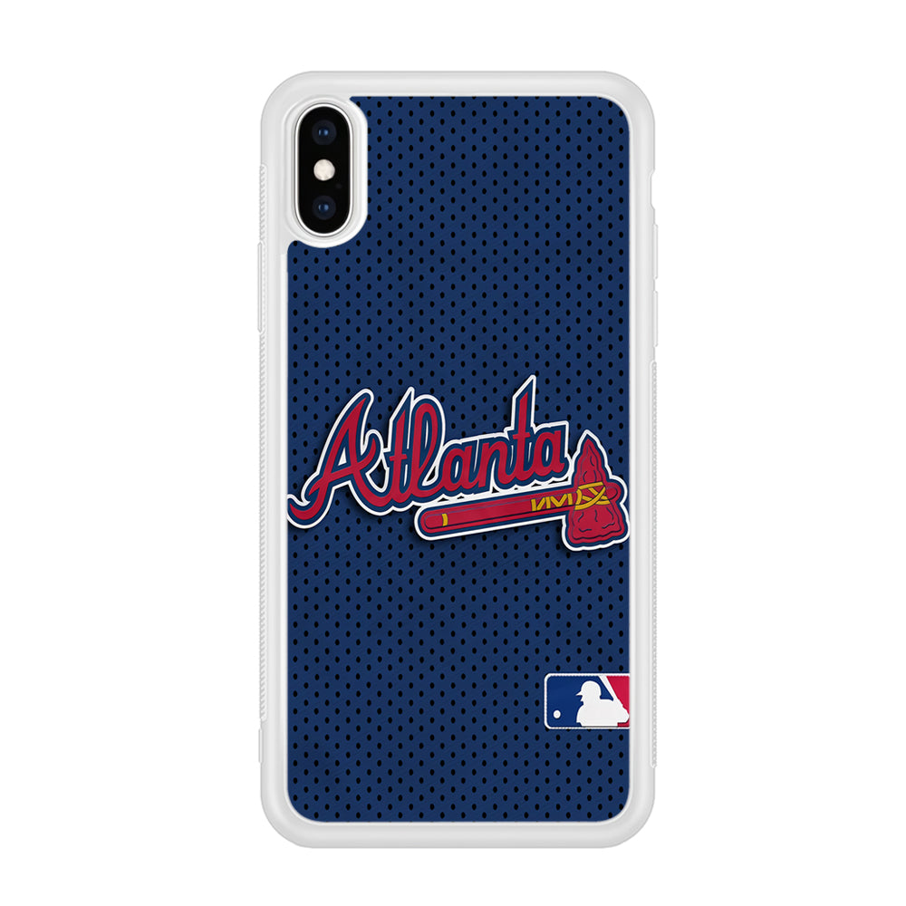 Baseball Atlanta Braves MLB 002 iPhone Xs Max Case-Phone Case-Rubber White (2D Case)-Altracase