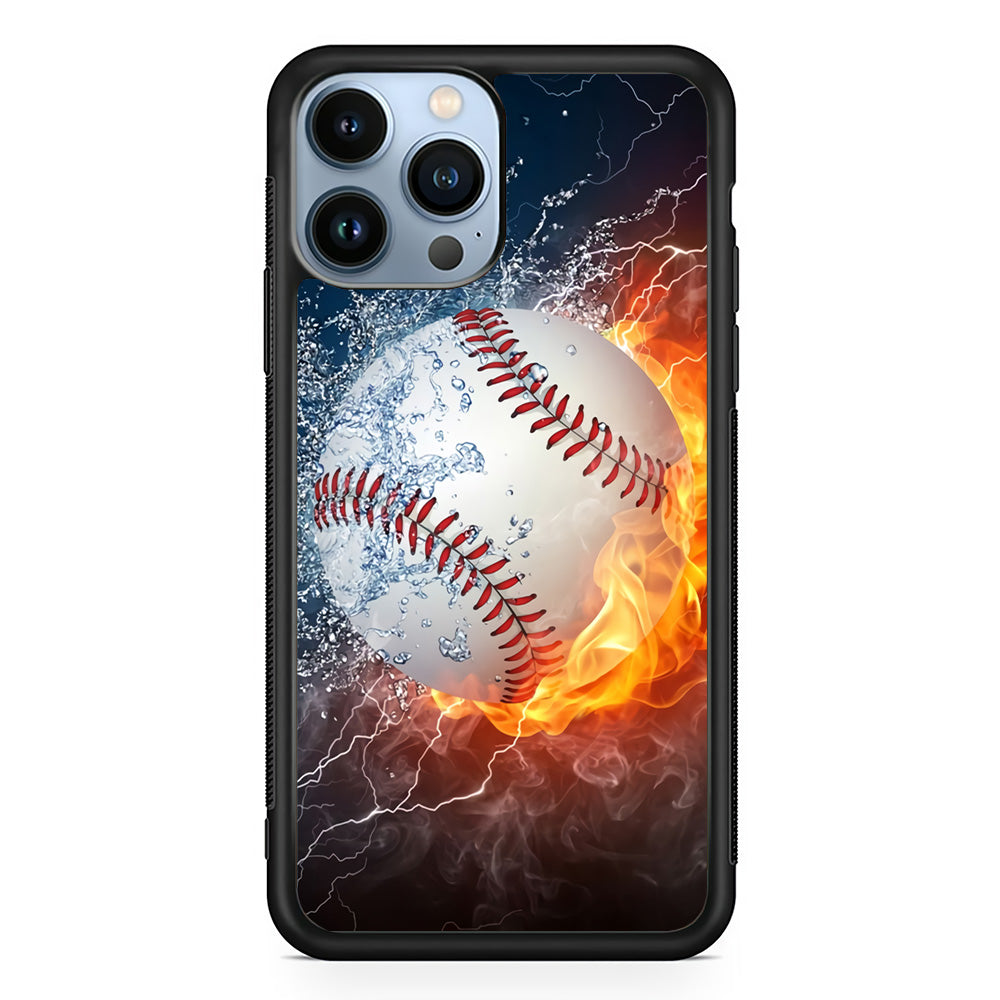 Baseball Ball Cool Art iPhone 15 Pro Case-Phone Case-Rubber Black (2D Case)-Altracase