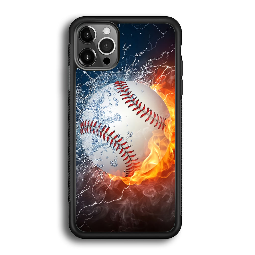 Baseball Ball Cool Art iPhone 12 Pro Case-Phone Case-Rubber Black (2D Case)-Altracase