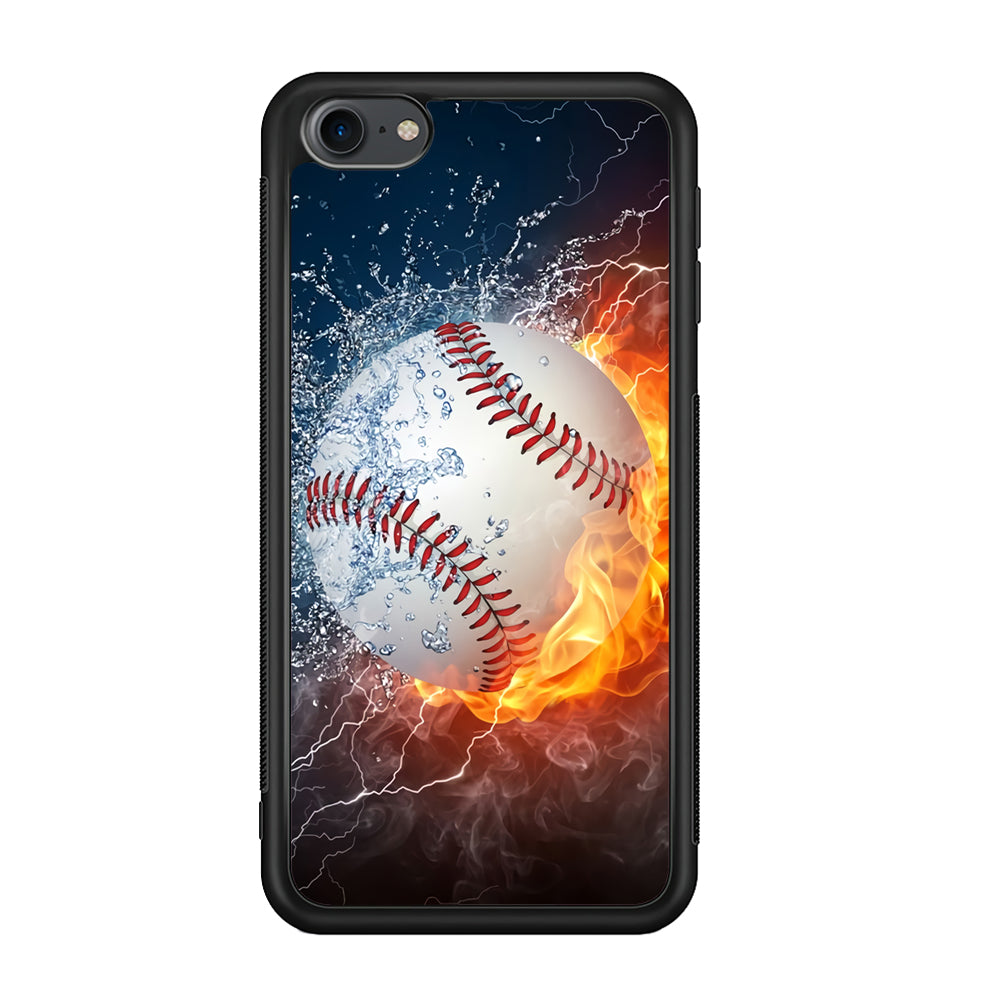 Baseball Ball Cool Art iPod Touch 6 Case-Phone Case-Rubber Black (2D Case)-Altracase