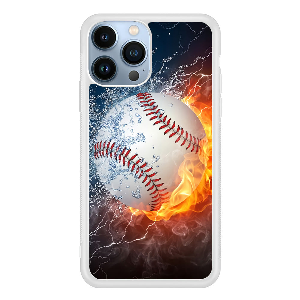 Baseball Ball Cool Art iPhone 15 Pro Case-Phone Case-Rubber White (2D Case)-Altracase