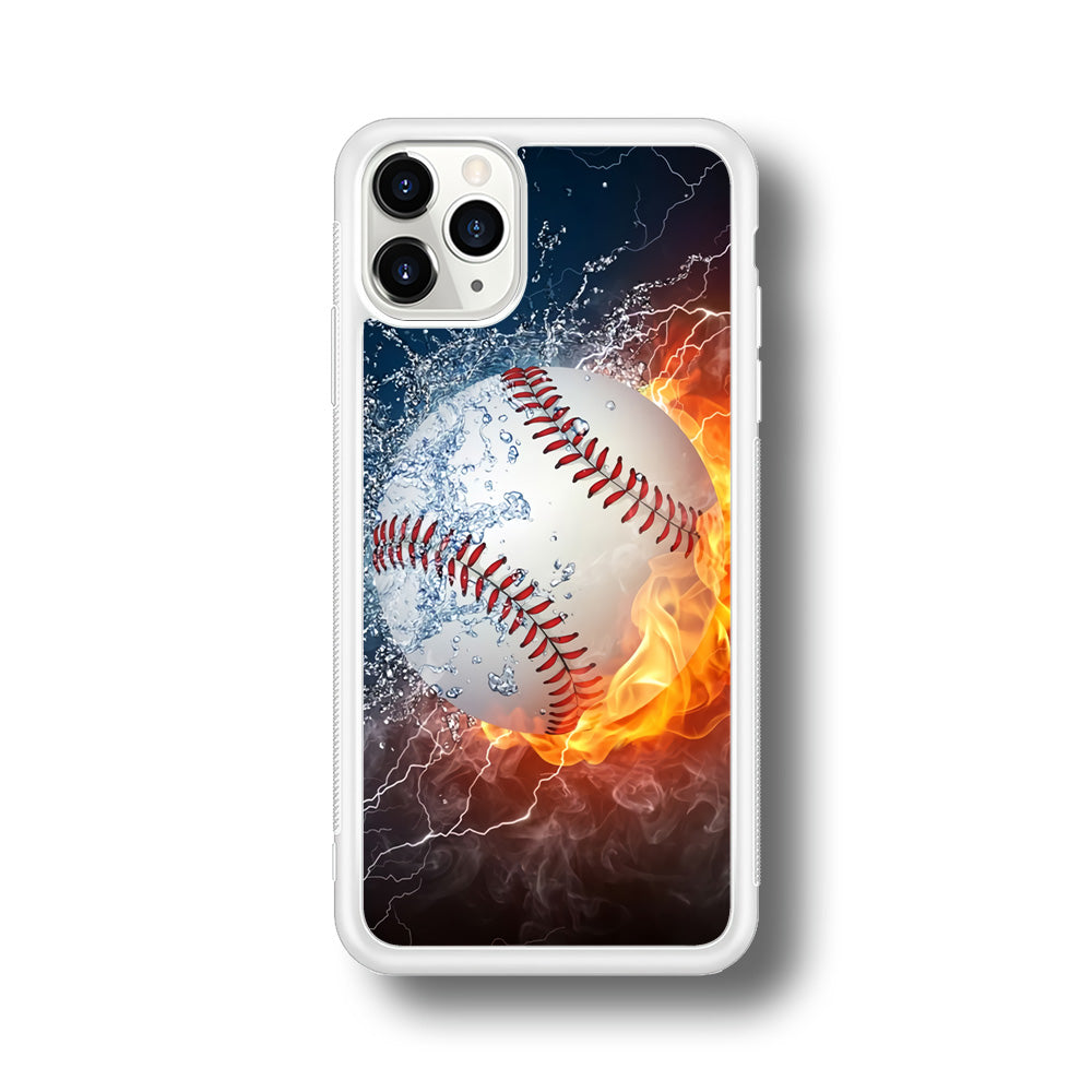 Baseball Ball Cool Art iPhone 11 Pro Max Case-Phone Case-Rubber White (2D Case)-Altracase