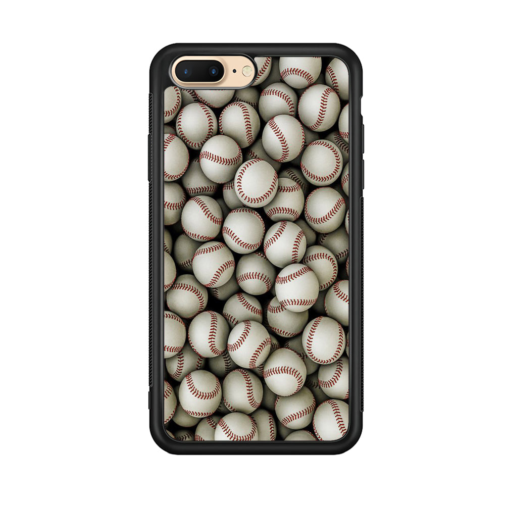 Baseball Ball Pattern iPhone 8 Plus Case-Phone Case-Rubber Black (2D Case)-Altracase