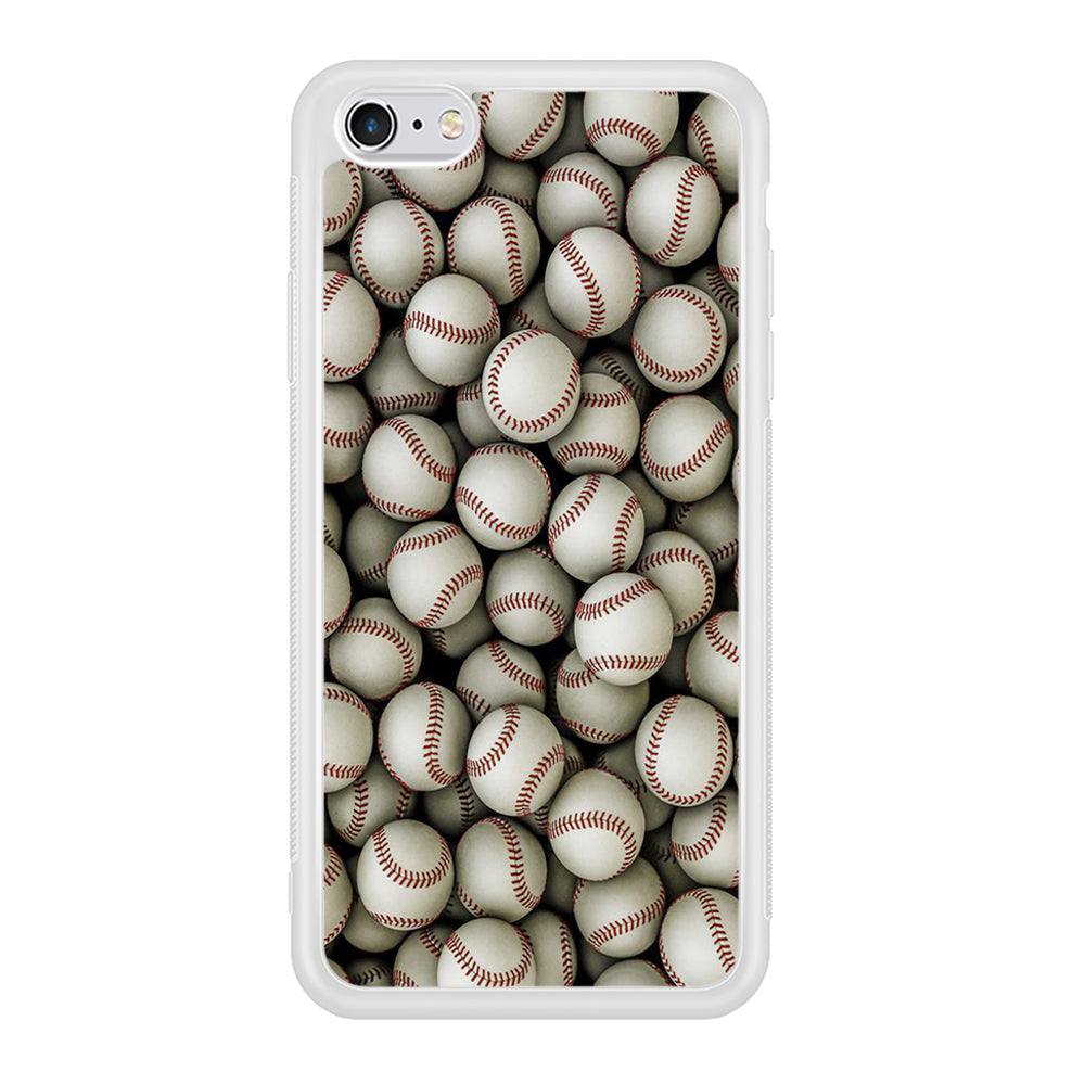 Baseball Ball Pattern iPhone 6 Plus | 6s Plus Case-Phone Case-Rubber White (2D Case)-Altracase