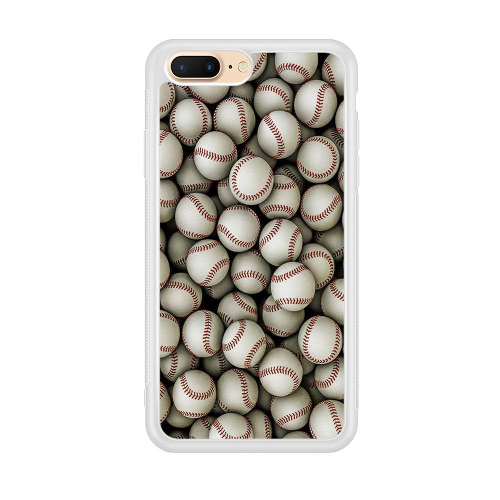 Baseball Ball Pattern iPhone 8 Plus Case-Phone Case-Rubber White (2D Case)-Altracase