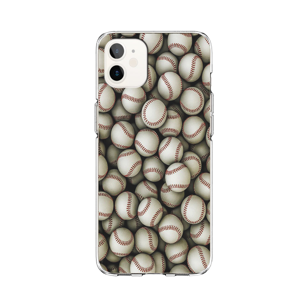 Baseball Ball Pattern iPhone 12 Case-Phone Case-Clear Soft Case-Altracase