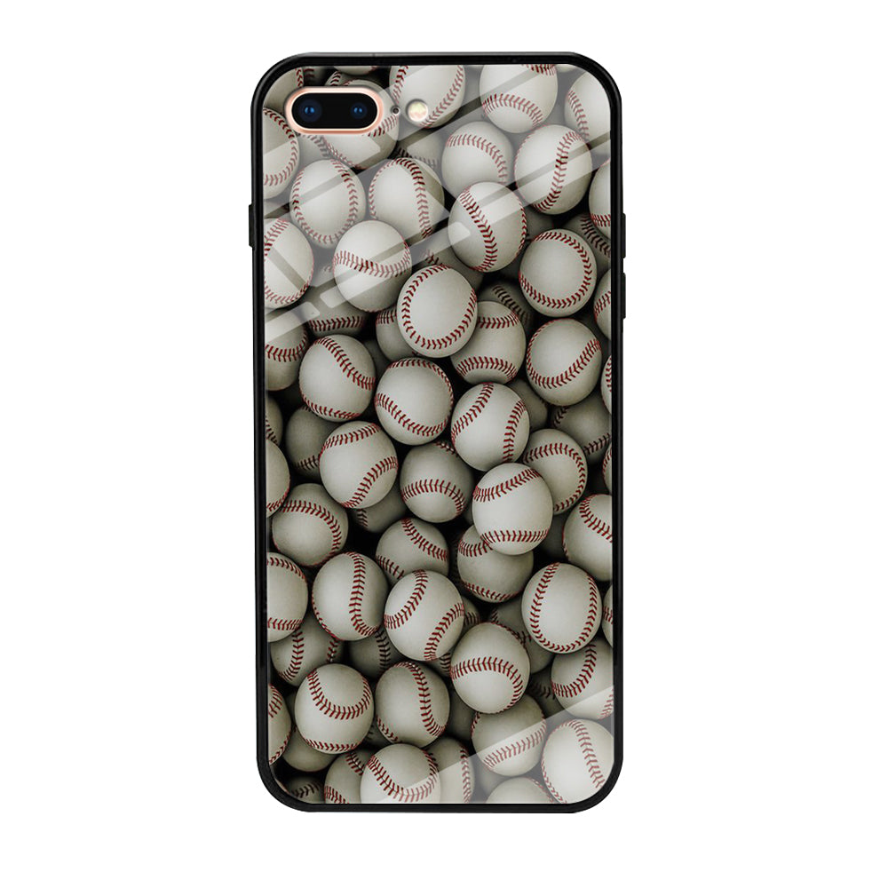 Baseball Ball Pattern iPhone 8 Plus Case-Phone Case-Tempered Glass Case-Altracase