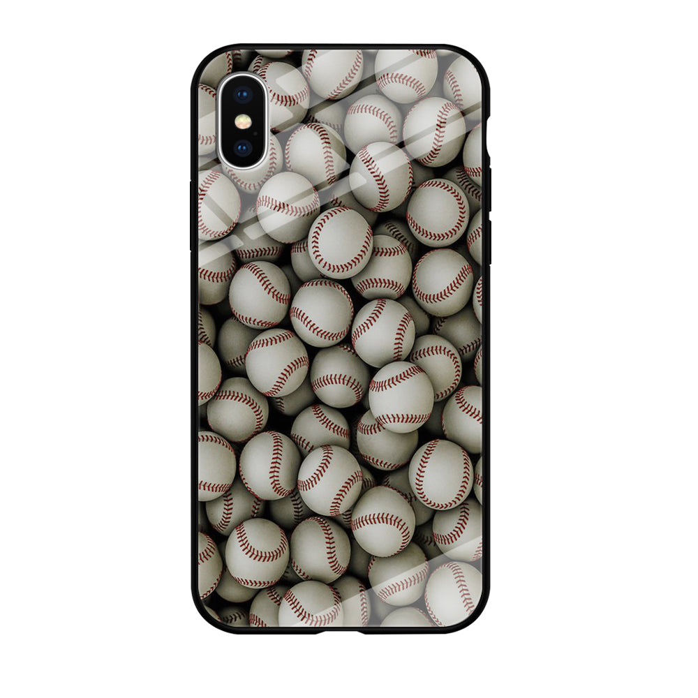 Baseball Ball Pattern iPhone Xs Case-Phone Case-Tempered Glass Case-Altracase