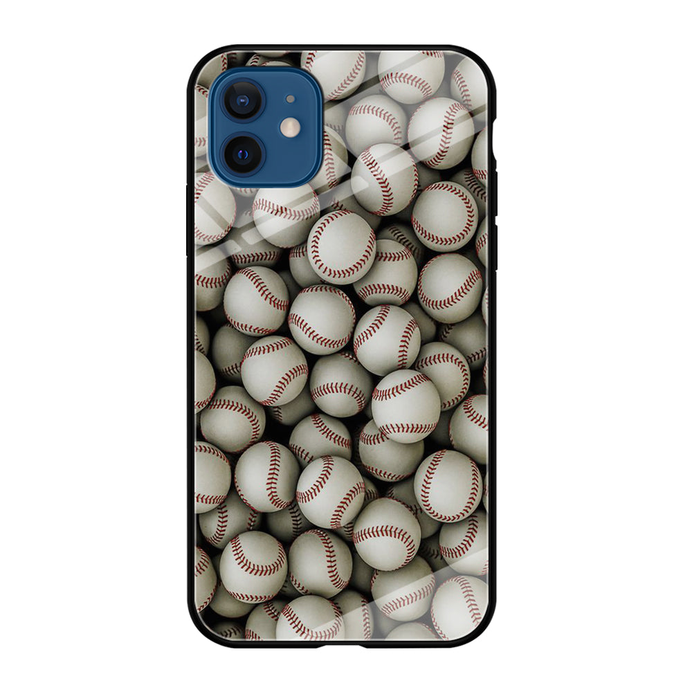 Baseball Ball Pattern iPhone 12 Case-Phone Case-Tempered Glass Case-Altracase