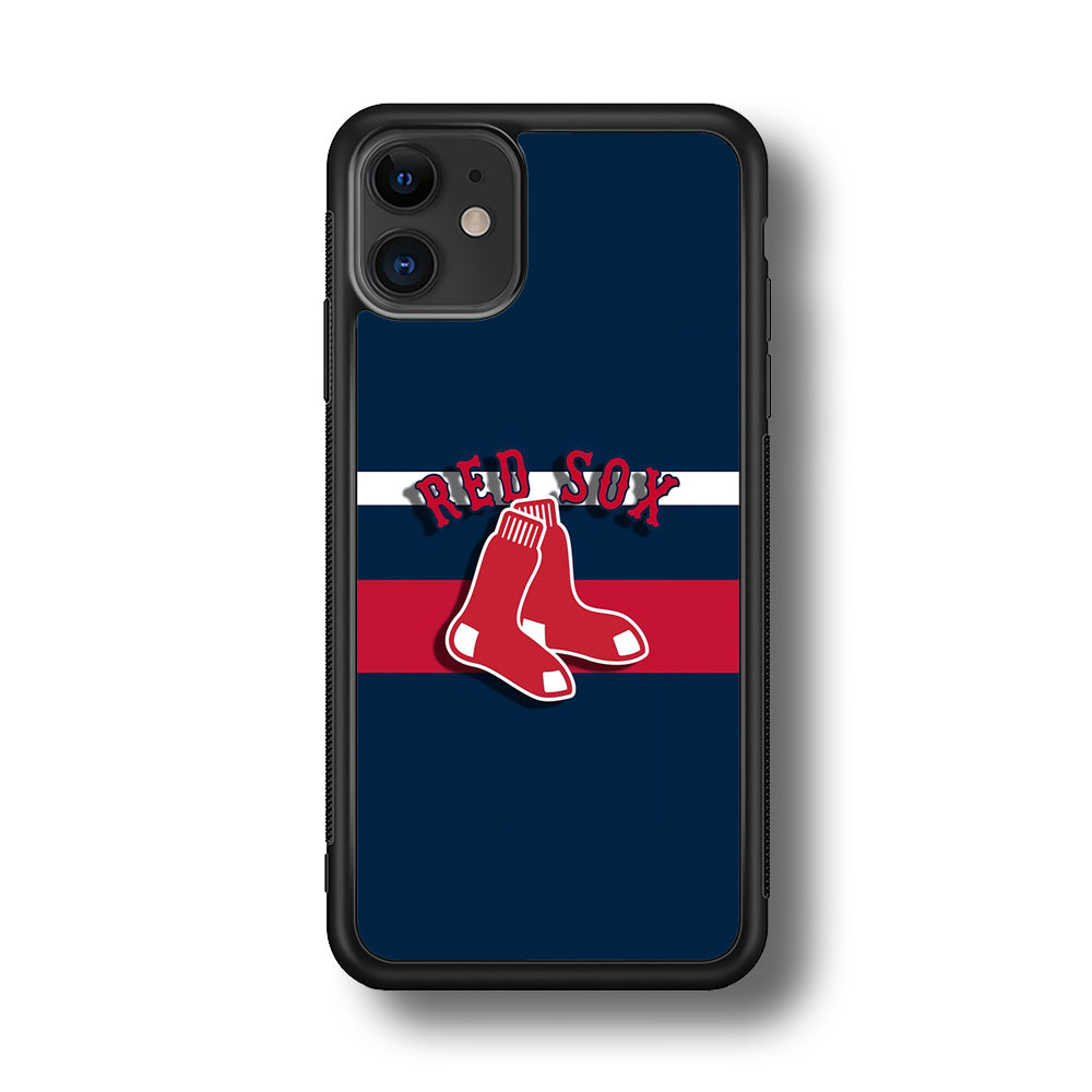 Baseball Boston Red Sox MLB 001 iPhone 11 Case-Phone Case-Rubber Black (2D Case)-Altracase