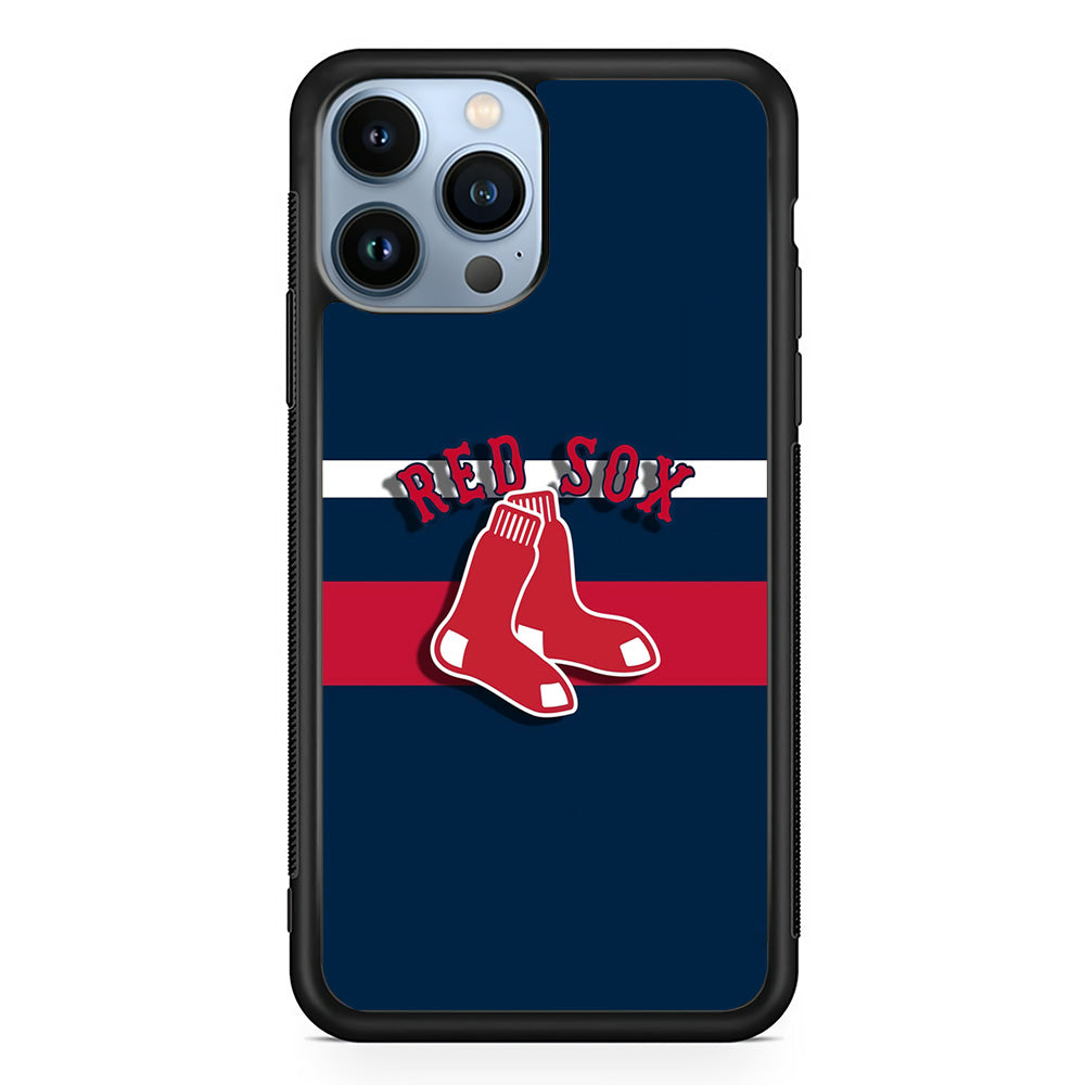 Baseball Boston Red Sox MLB 001 iPhone 15 Pro Case-Phone Case-Rubber Black (2D Case)-Altracase