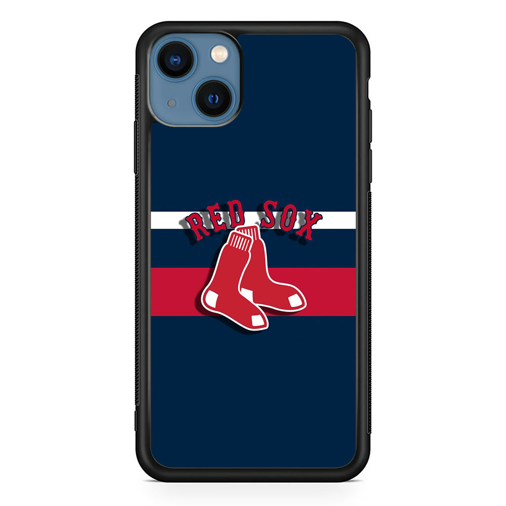 Baseball Boston Red Sox MLB 001 iPhone 13 Case-Phone Case-Rubber Black (2D Case)-Altracase