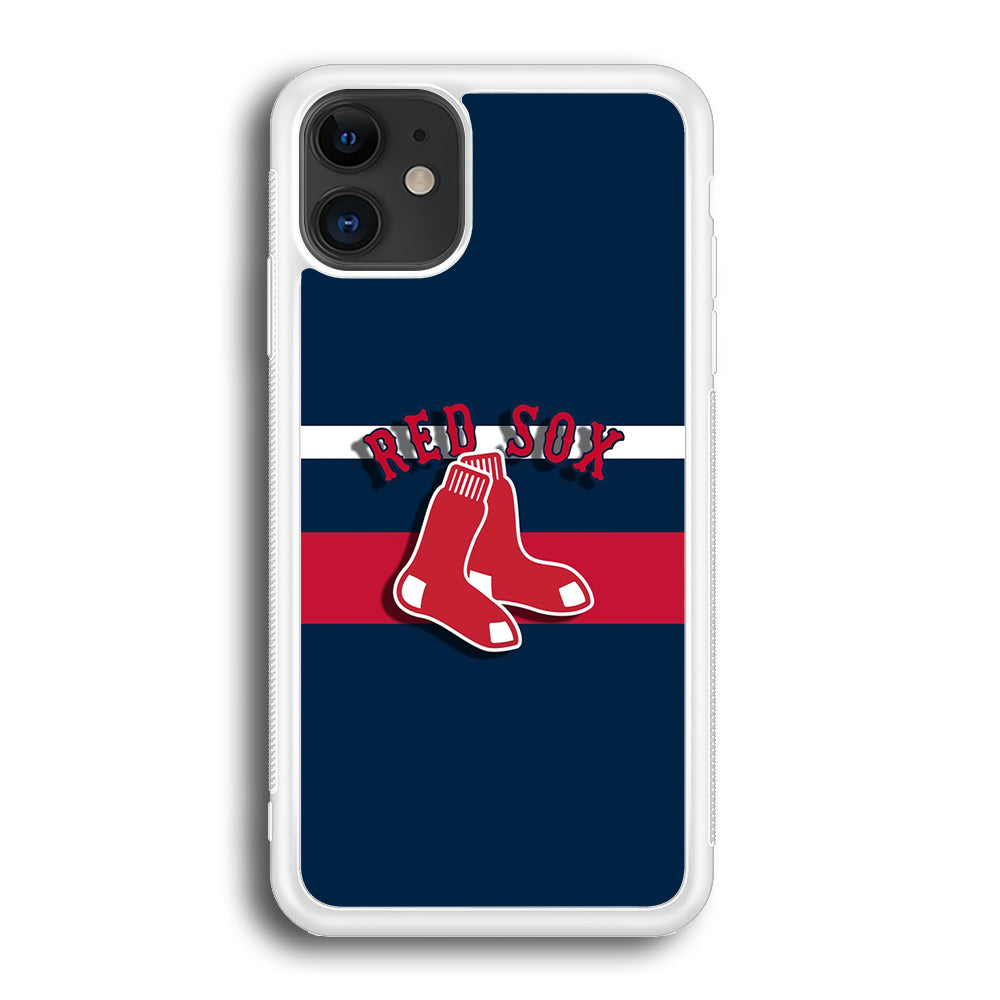 Baseball Boston Red Sox MLB 001 iPhone 12 Case-Phone Case-Rubber White (2D Case)-Altracase