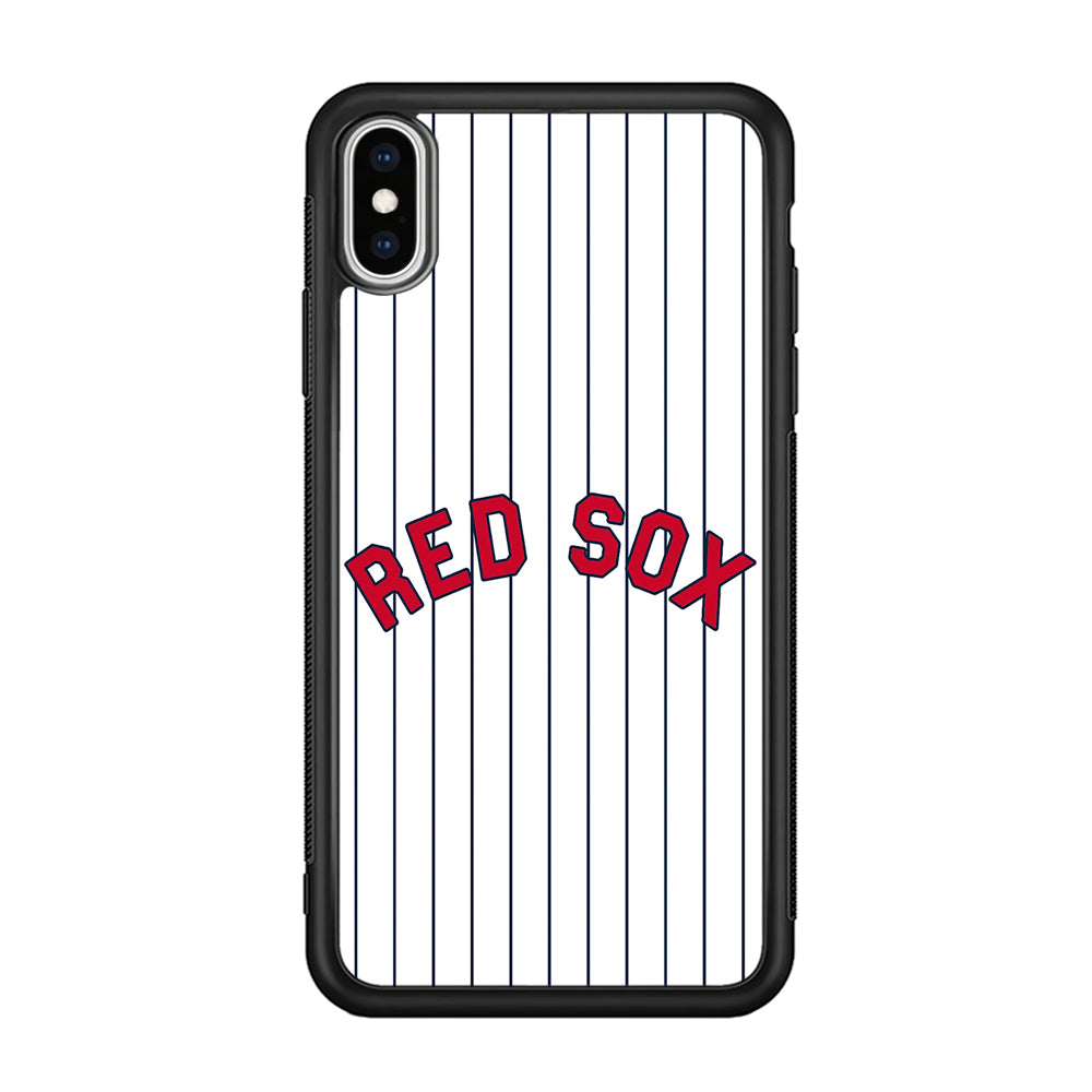 Baseball Boston Red Sox MLB 002 iPhone Xs Max Case-Phone Case-Rubber Black (2D Case)-Altracase