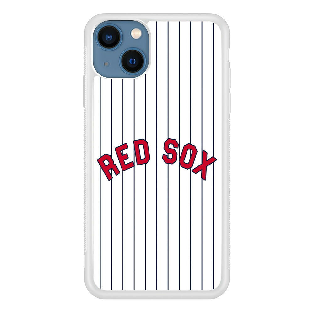 Baseball Boston Red Sox MLB 002 iPhone 13 Case-Phone Case-Rubber White (2D Case)-Altracase