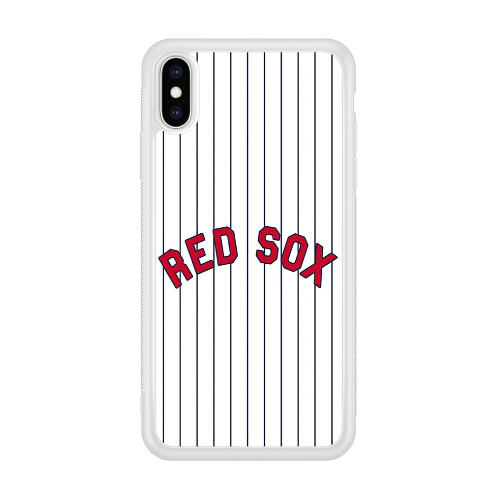 Baseball Boston Red Sox MLB 002 iPhone Xs Max Case-Phone Case-Rubber White (2D Case)-Altracase