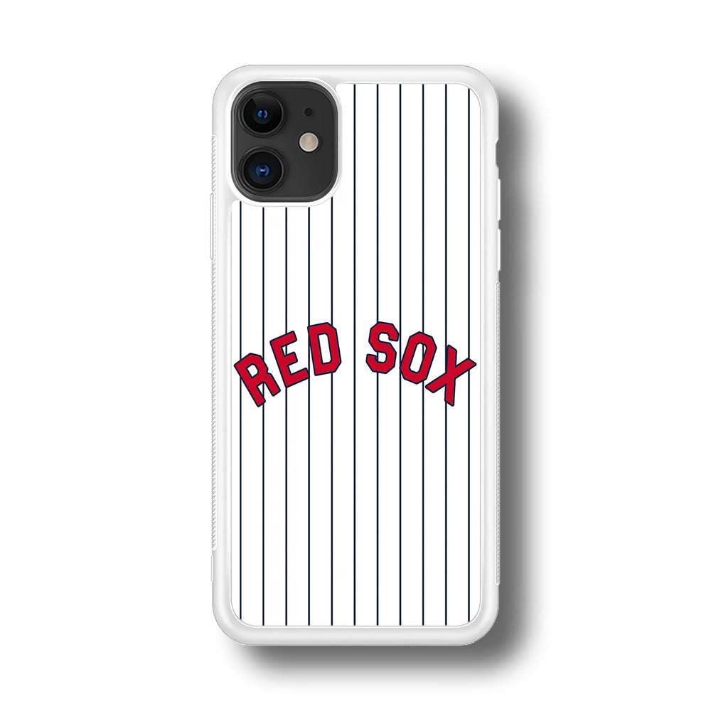 Baseball Boston Red Sox MLB 002 iPhone 11 Case-Phone Case-Rubber White (2D Case)-Altracase