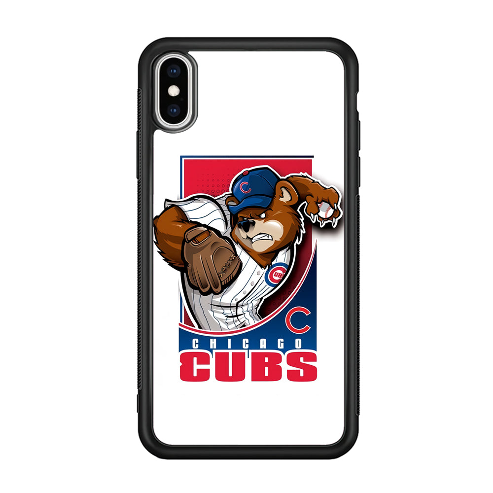 Baseball Chicago Cubs MLB 001 iPhone Xs Max Case-Phone Case-Rubber Black (2D Case)-Altracase