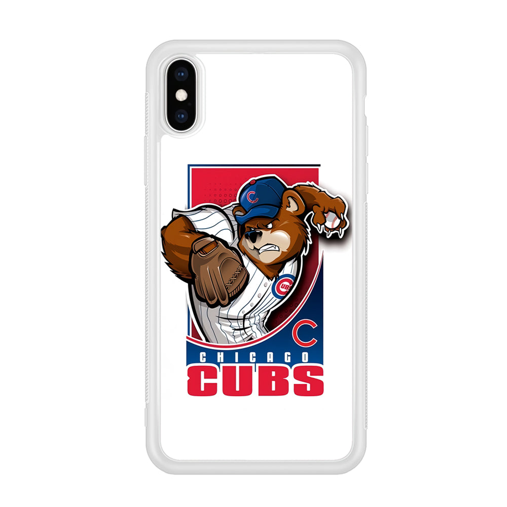 Baseball Chicago Cubs MLB 001 iPhone Xs Max Case-Phone Case-Rubber White (2D Case)-Altracase