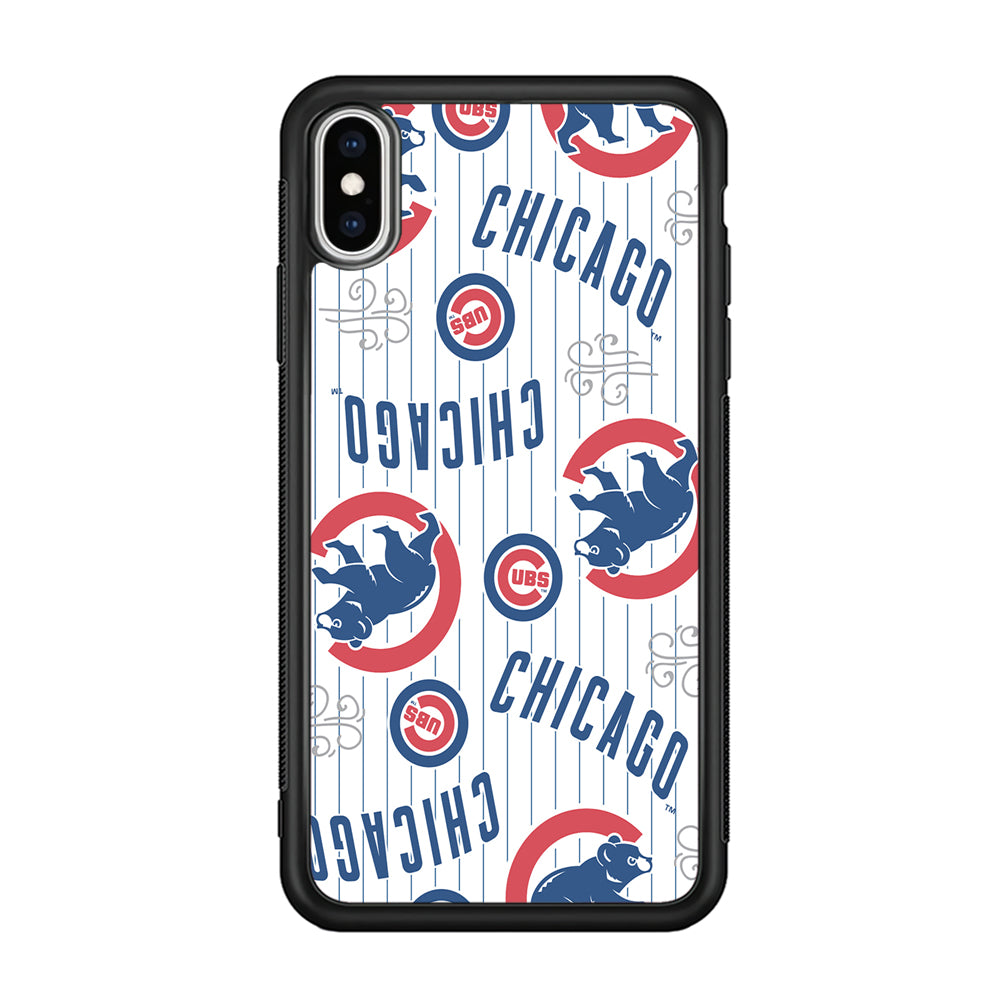 Baseball Chicago Cubs MLB 002 iPhone Xs Max Case-Phone Case-Rubber Black (2D Case)-Altracase
