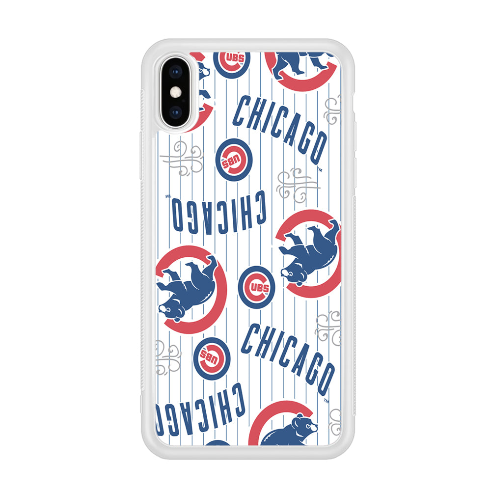 Baseball Chicago Cubs MLB 002 iPhone Xs Max Case-Phone Case-Rubber White (2D Case)-Altracase