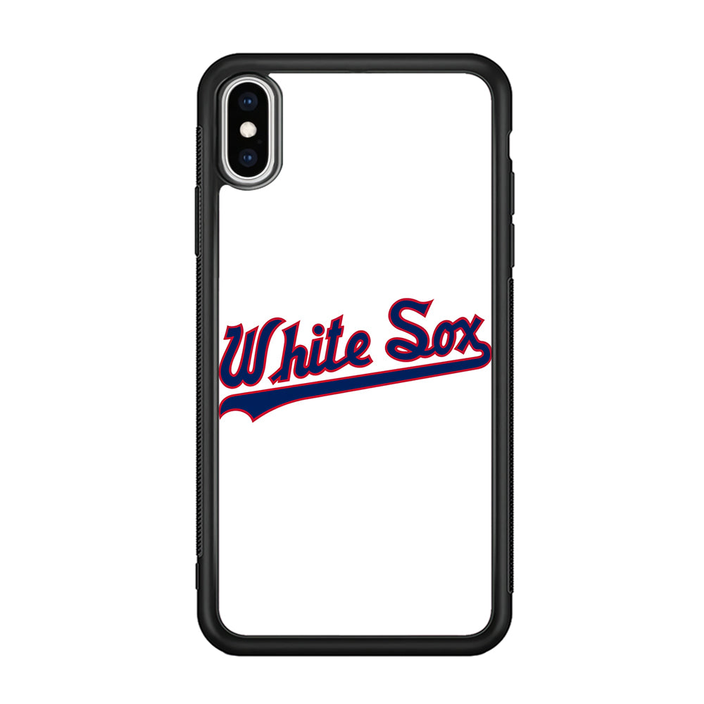 Baseball Chicago White Sox MLB 001 iPhone Xs Case-Phone Case-Rubber Black (2D Case)-Altracase