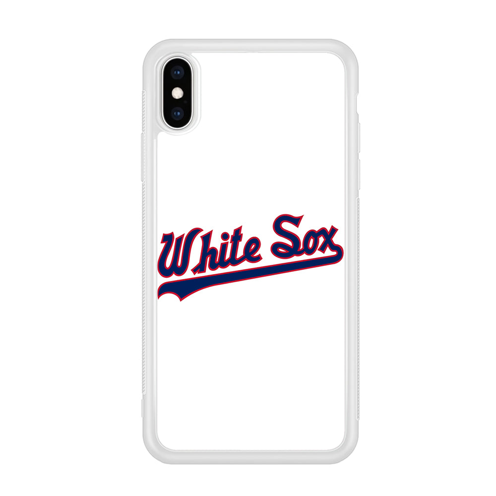 Baseball Chicago White Sox MLB 001 iPhone Xs Case-Phone Case-Rubber White (2D Case)-Altracase