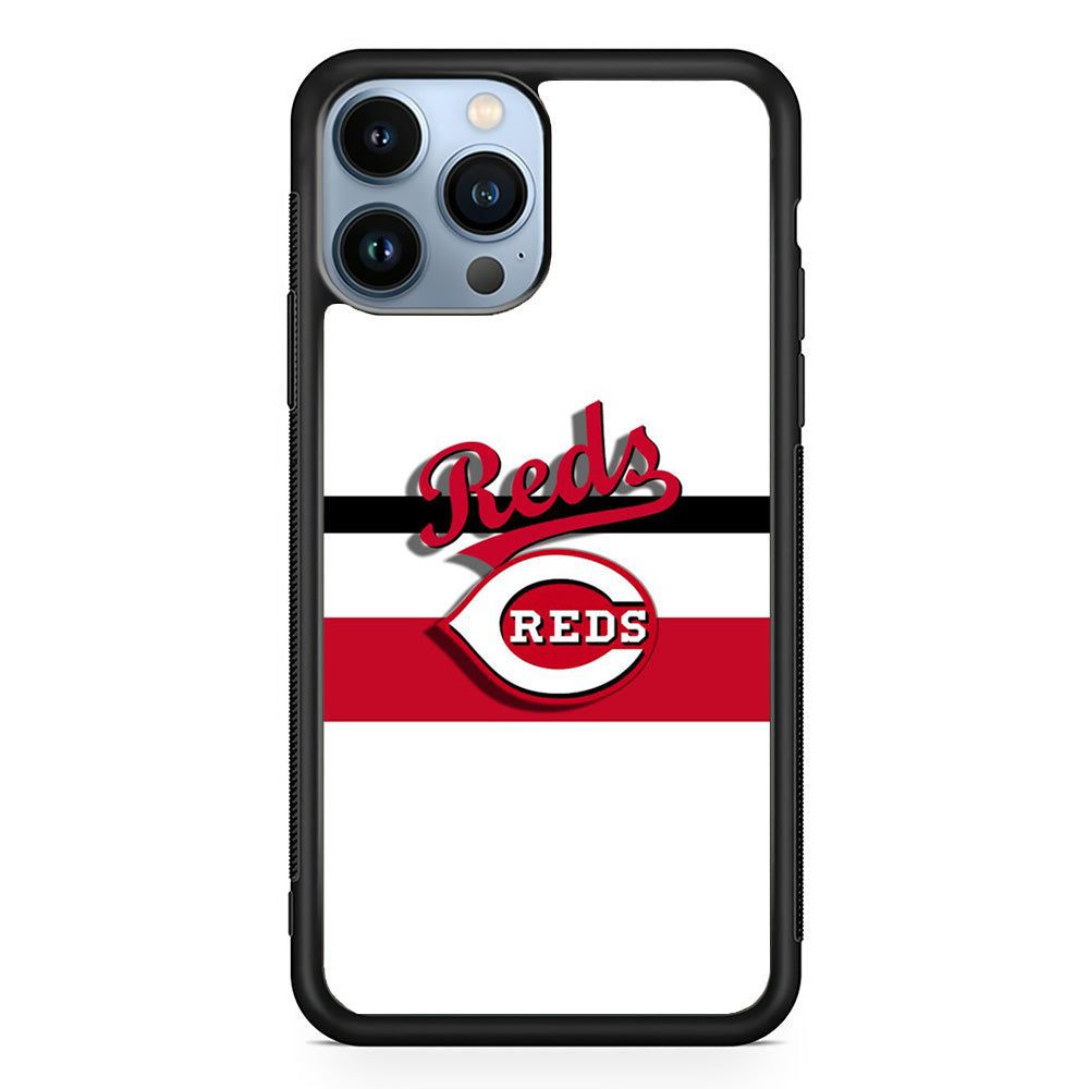 Baseball Cincinnati Reds MLB 001 iPhone 15 Pro Case-Phone Case-Rubber Black (2D Case)-Altracase