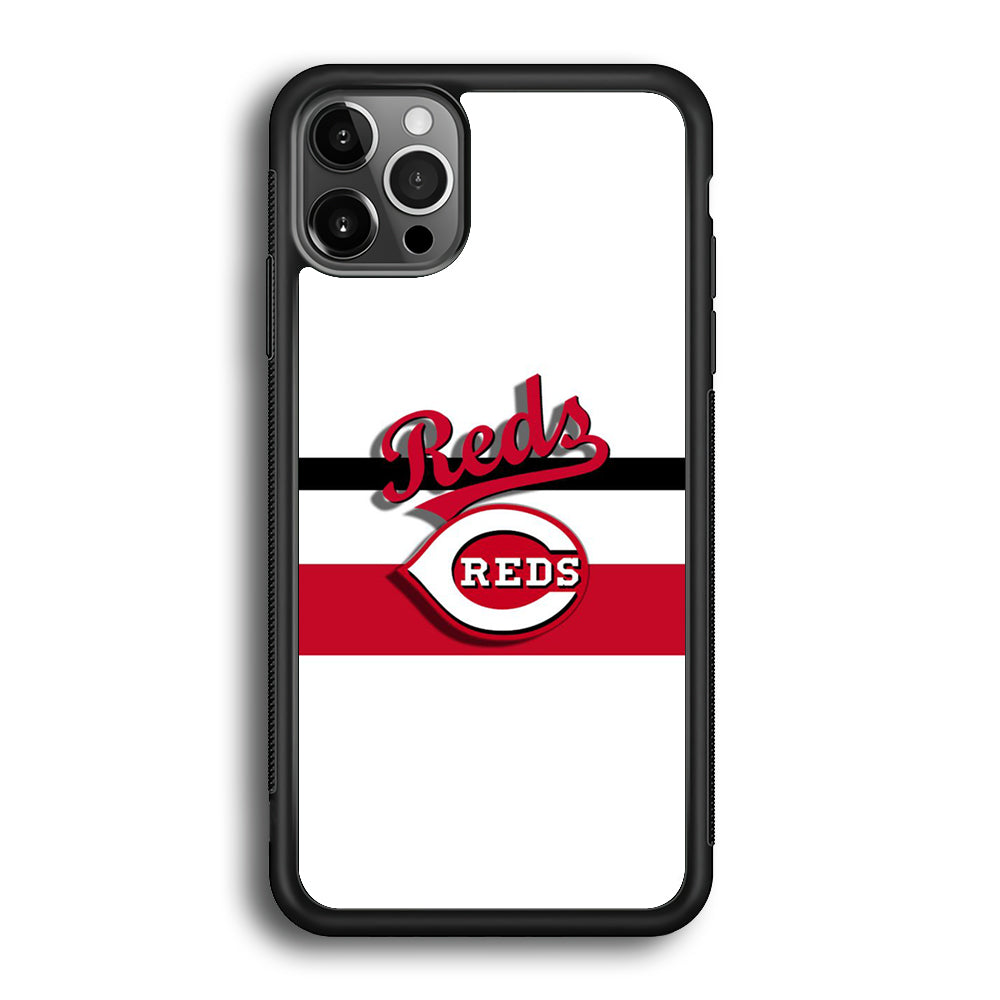 Baseball Cincinnati Reds MLB 001 iPhone 12 Pro Max Case-Phone Case-Rubber Black (2D Case)-Altracase