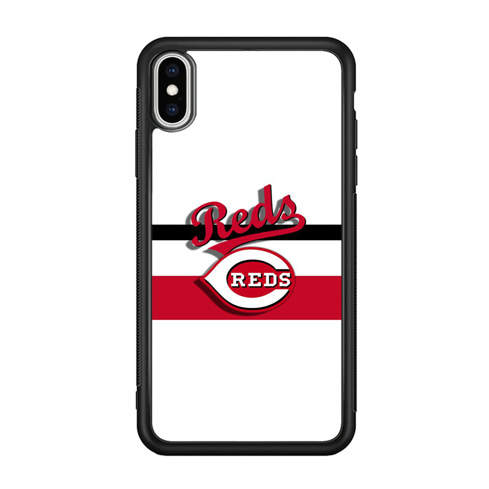 Baseball Cincinnati Reds MLB 001 iPhone Xs Max Case-Phone Case-Rubber Black (2D Case)-Altracase
