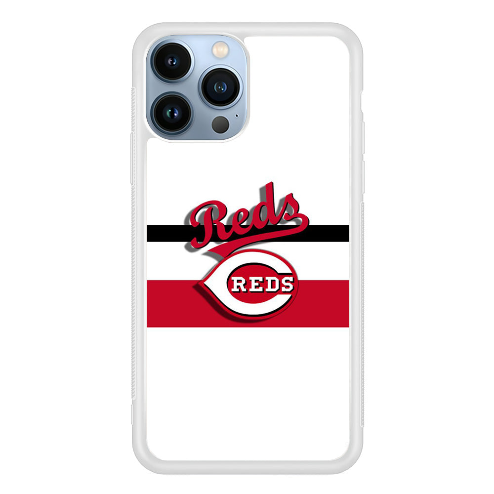 Baseball Cincinnati Reds MLB 001 iPhone 15 Pro Case-Phone Case-Rubber White (2D Case)-Altracase
