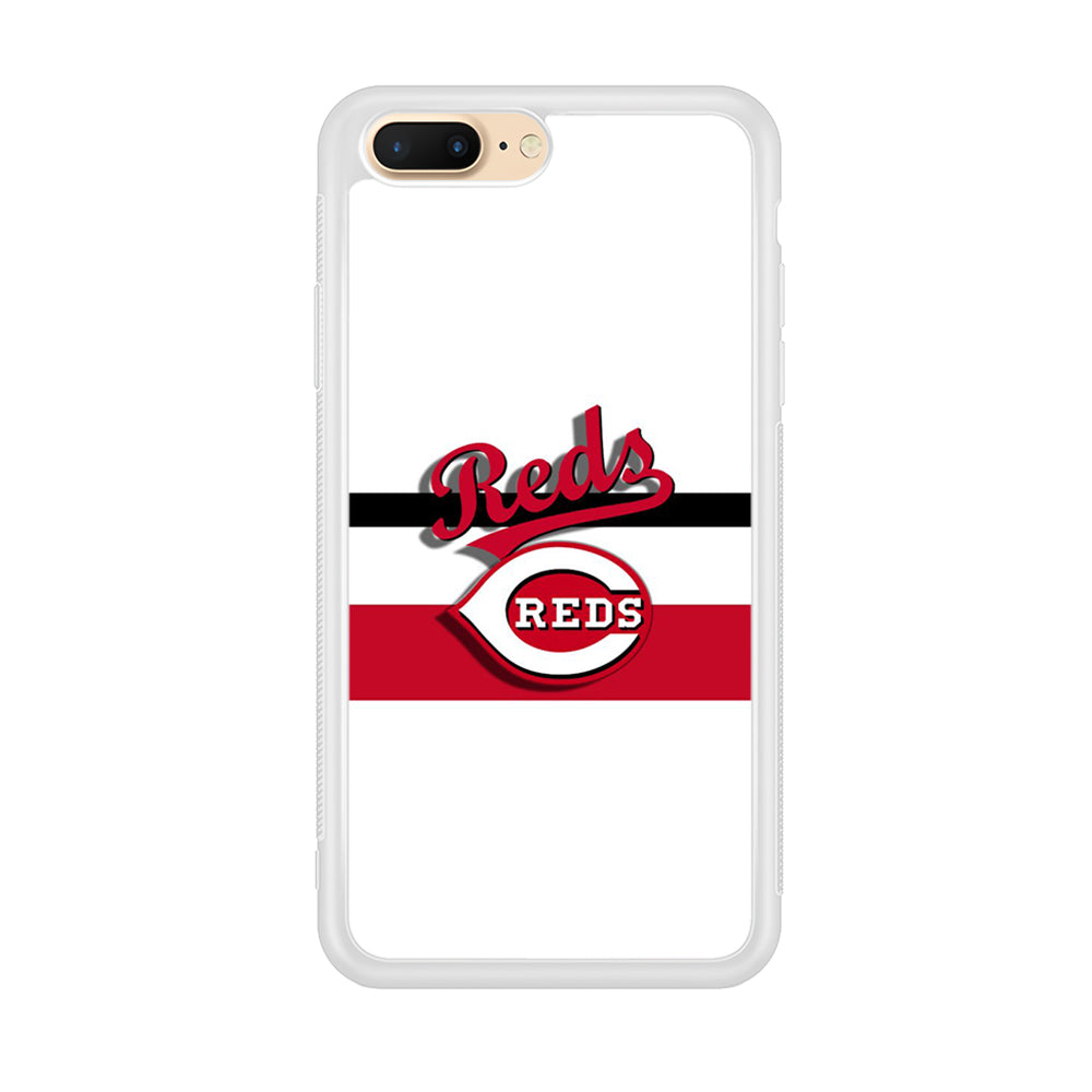 Baseball Cincinnati Reds MLB 001 iPhone 7 Plus Case-Phone Case-Rubber White (2D Case)-Altracase