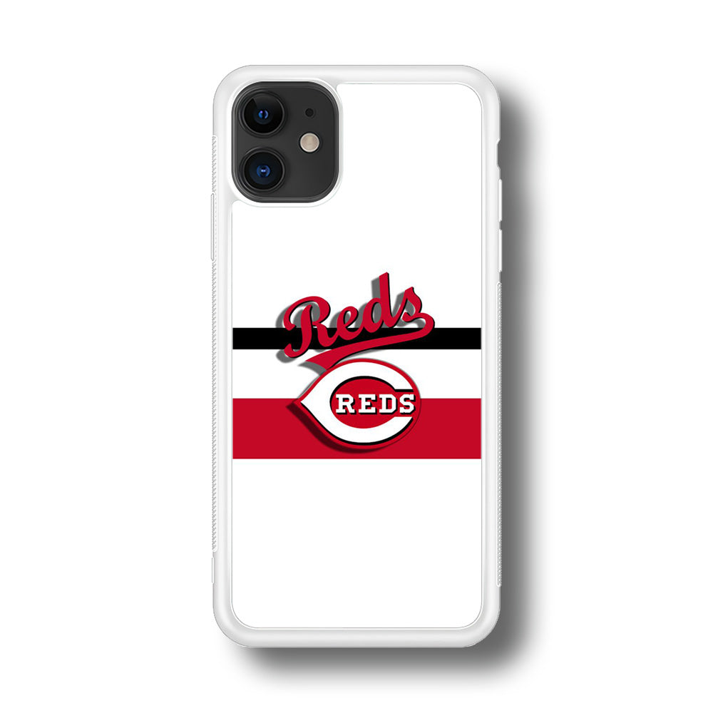 Baseball Cincinnati Reds MLB 001 iPhone 11 Case-Phone Case-Rubber White (2D Case)-Altracase