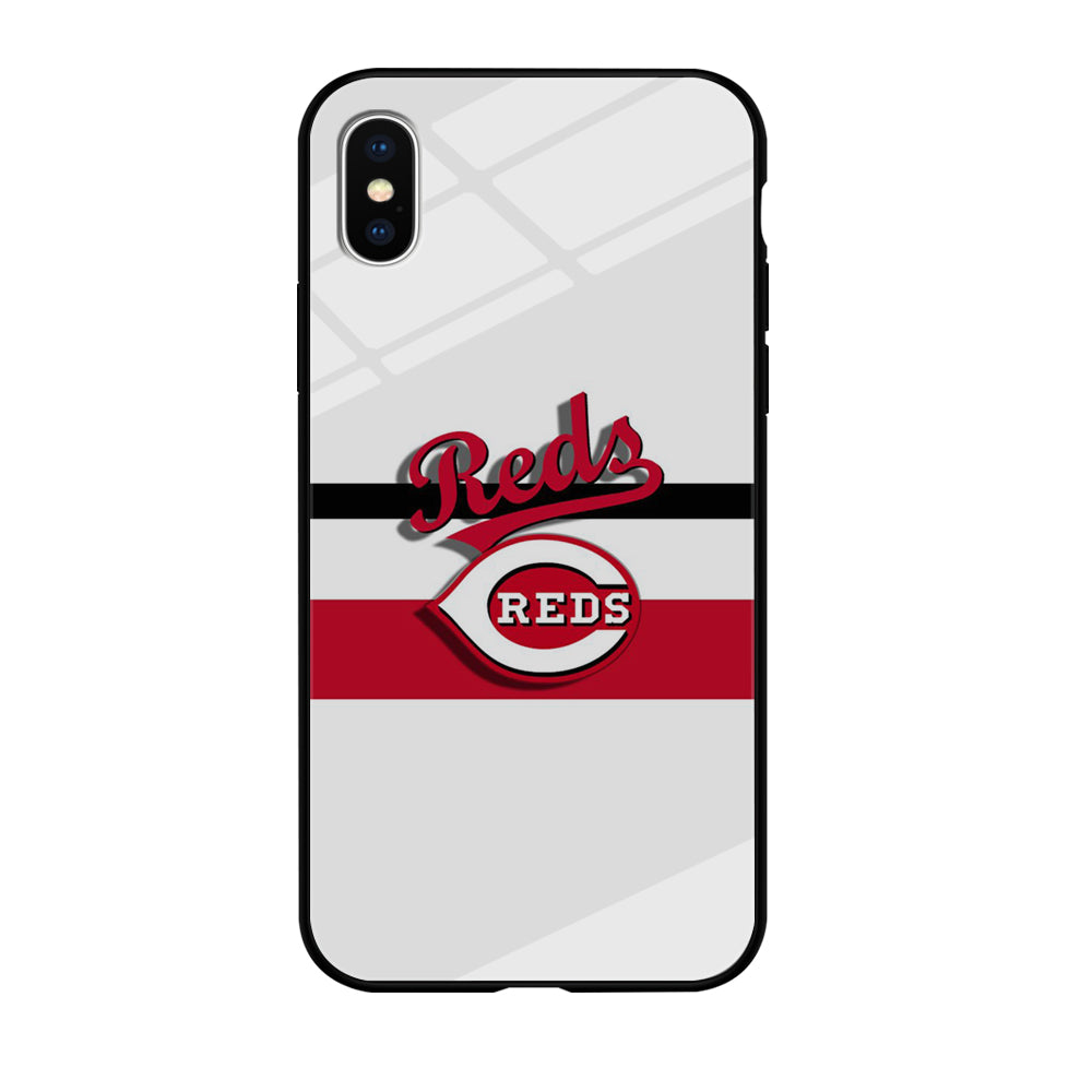 Baseball Cincinnati Reds MLB 001 iPhone Xs Case-Phone Case-Tempered Glass Case-Altracase