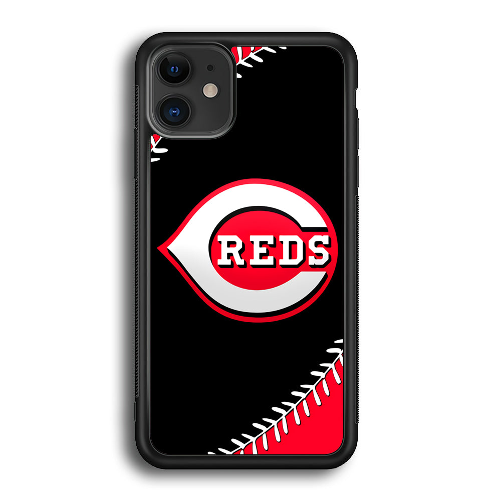Baseball Cincinnati Reds MLB 002 iPhone 12 Case-Phone Case-Rubber Black (2D Case)-Altracase