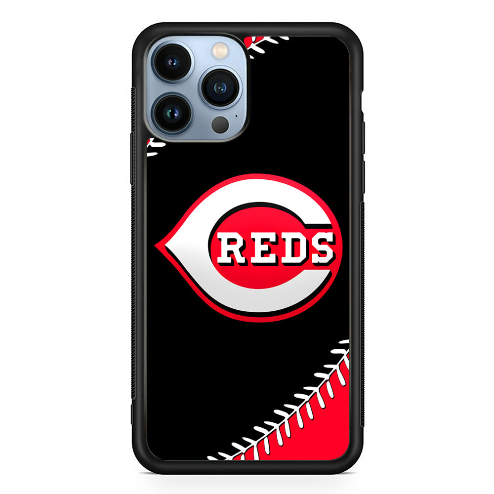 Baseball Cincinnati Reds MLB 002 iPhone 15 Pro Case-Phone Case-Rubber Black (2D Case)-Altracase