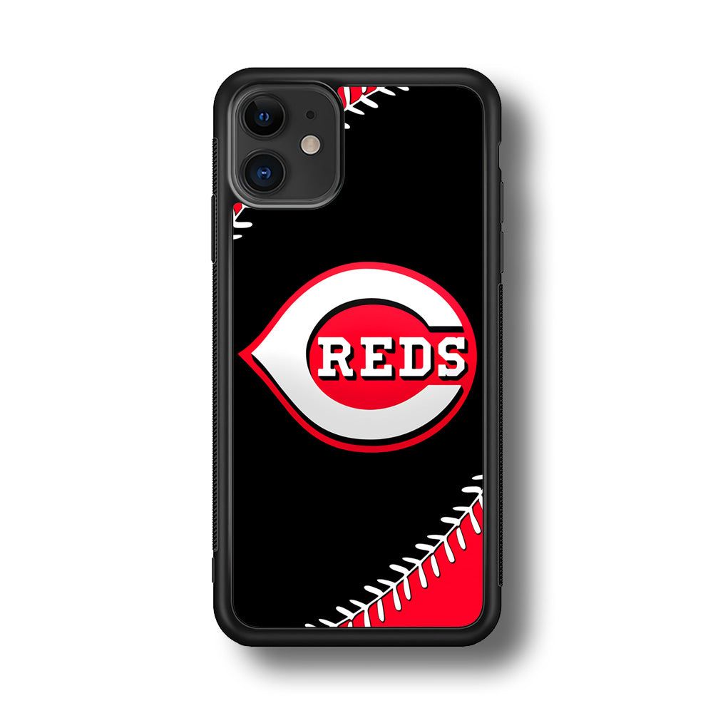 Baseball Cincinnati Reds MLB 002 iPhone 11 Case-Phone Case-Rubber Black (2D Case)-Altracase