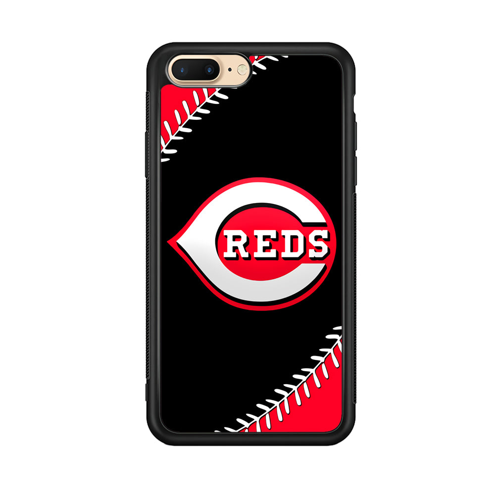 Baseball Cincinnati Reds MLB 002 iPhone 8 Plus Case-Phone Case-Rubber Black (2D Case)-Altracase