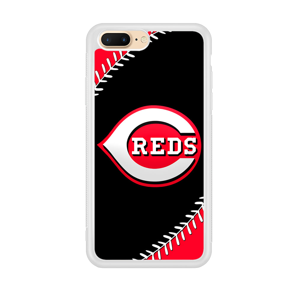 Baseball Cincinnati Reds MLB 002 iPhone 8 Plus Case-Phone Case-Rubber White (2D Case)-Altracase