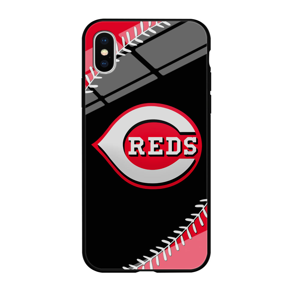 Baseball Cincinnati Reds MLB 002 iPhone Xs Max Case-Phone Case-Tempered Glass Case-Altracase