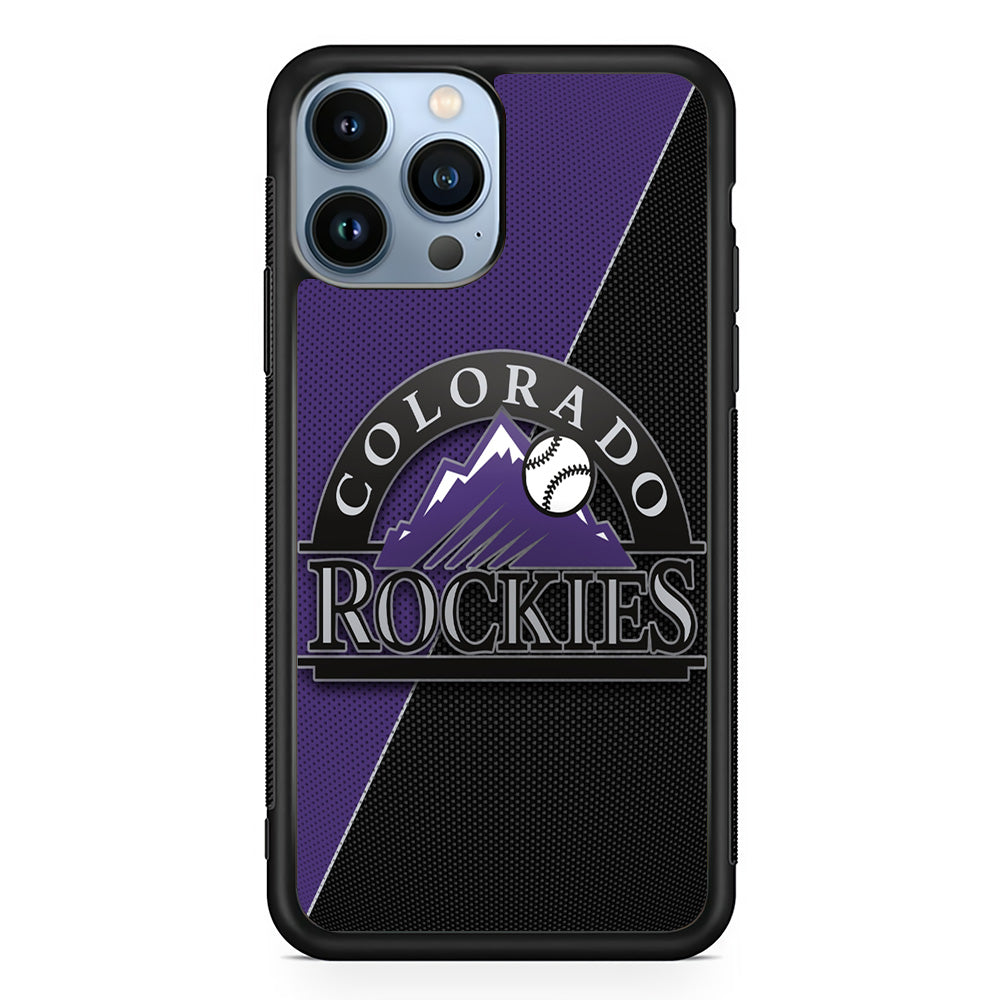 Baseball Colorado Rockies MLB 001 iPhone 15 Pro Case-Phone Case-Rubber Black (2D Case)-Altracase