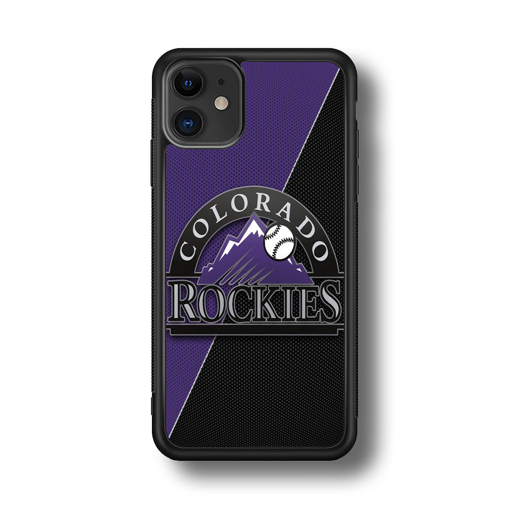 Baseball Colorado Rockies MLB 001 iPhone 11 Case-Phone Case-Rubber Black (2D Case)-Altracase