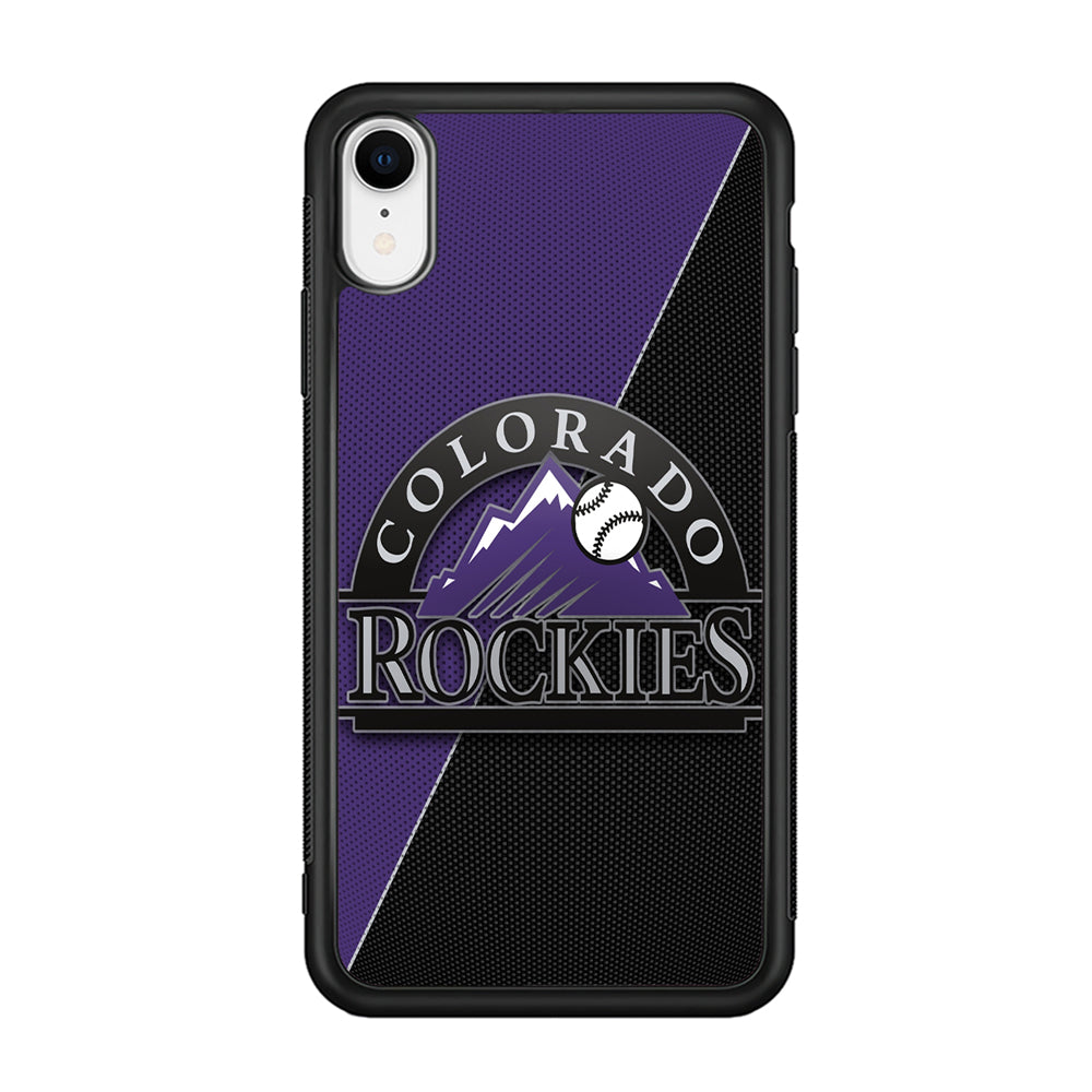Baseball Colorado Rockies MLB 001 iPhone XR Case-Phone Case-Rubber Black (2D Case)-Altracase