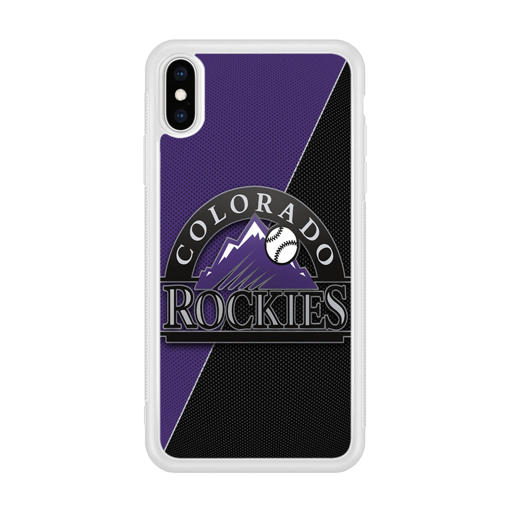 Baseball Colorado Rockies MLB 001 iPhone Xs Case-Phone Case-Rubber White (2D Case)-Altracase