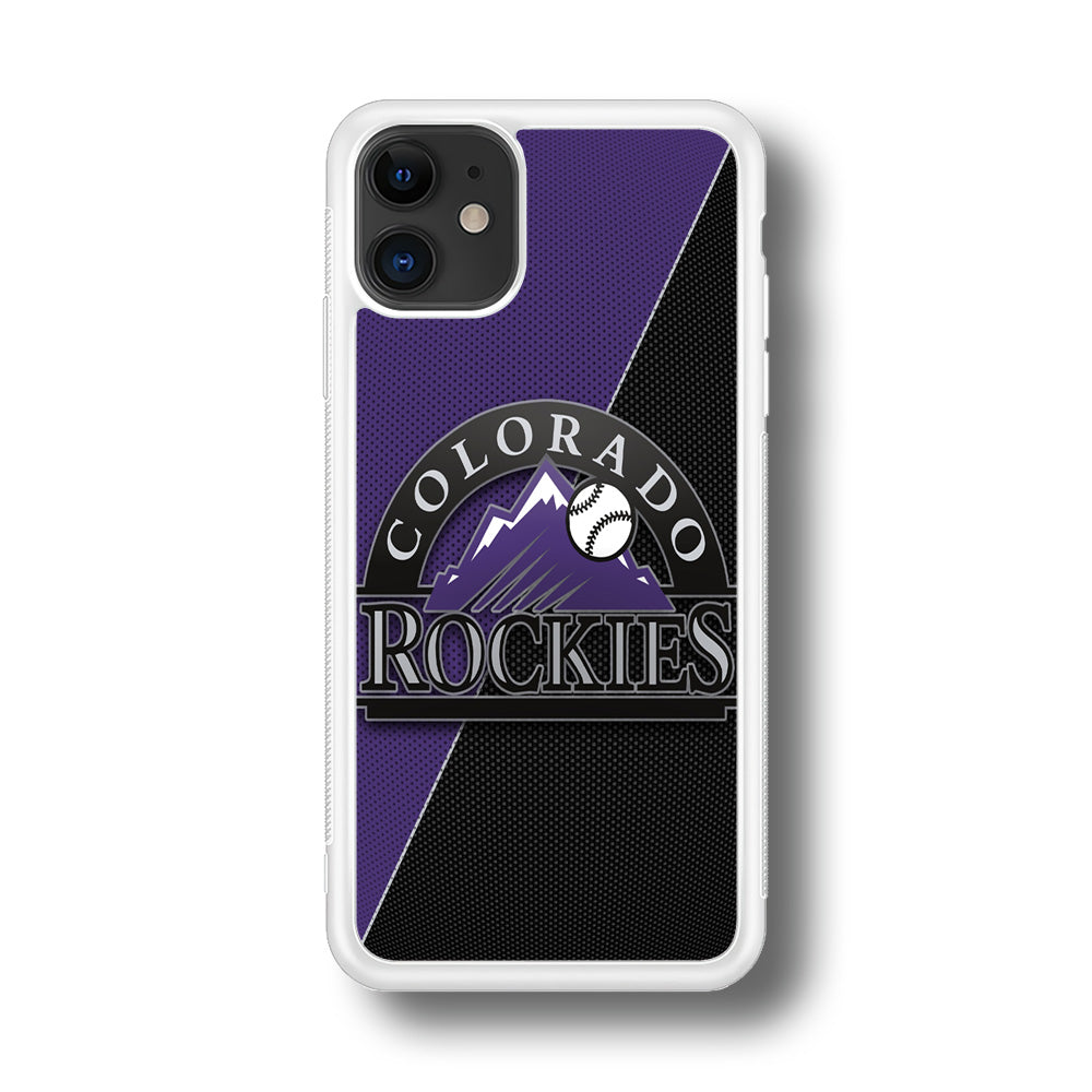 Baseball Colorado Rockies MLB 001 iPhone 11 Case-Phone Case-Rubber White (2D Case)-Altracase