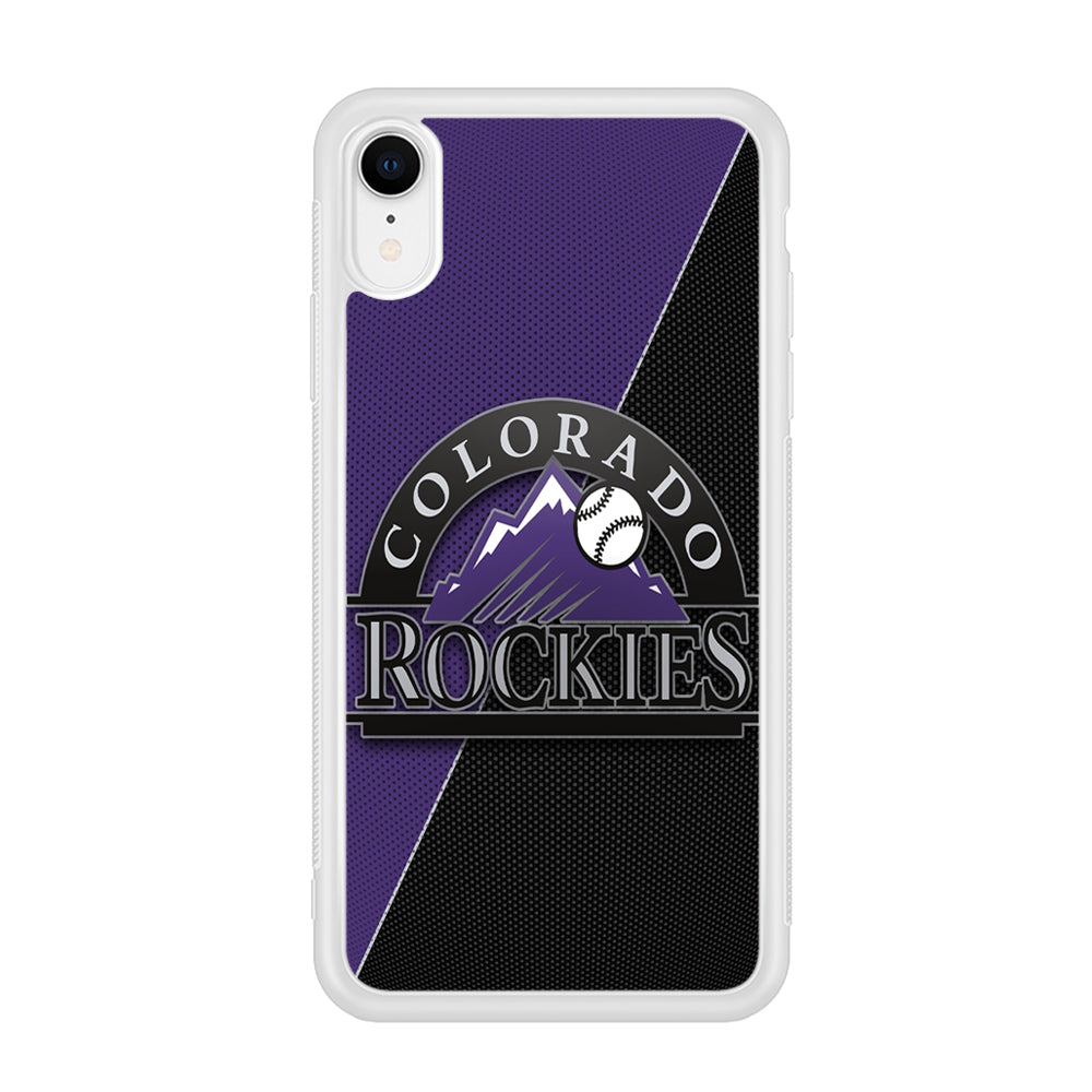 Baseball Colorado Rockies MLB 001 iPhone XR Case-Phone Case-Rubber White (2D Case)-Altracase