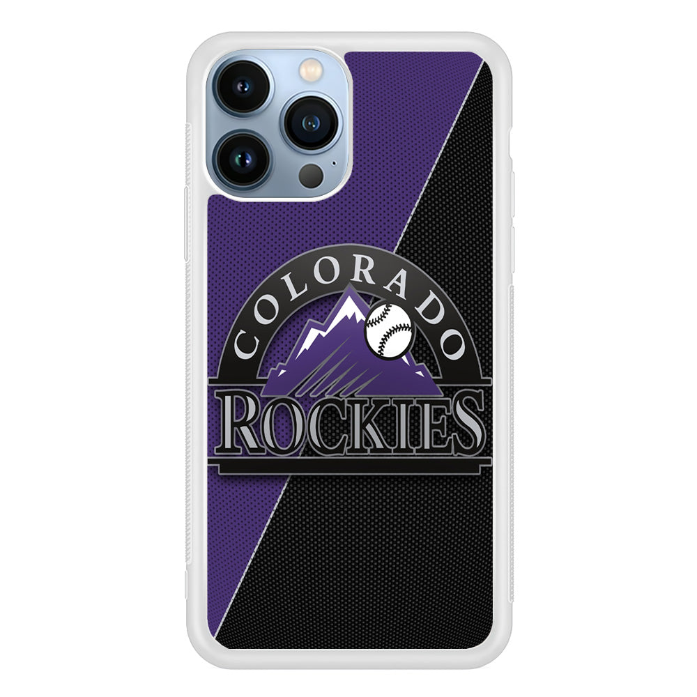 Baseball Colorado Rockies MLB 001 iPhone 15 Pro Case-Phone Case-Rubber White (2D Case)-Altracase